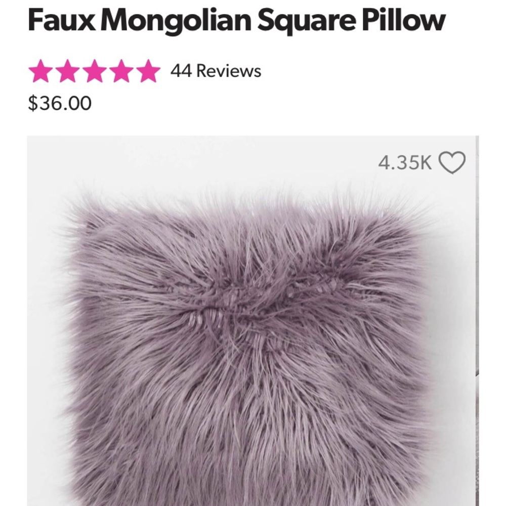 Dormify Purple Shag Throw Pillow